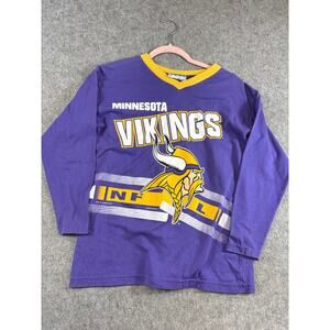 Vintage 90s Minnesota Vikings Long Sleeve Shirt Mens Small Purple Football NFL